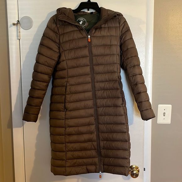Save the Duck Giga hooded puffer jacket in coffee brown - good condition - Picture 4 of 7